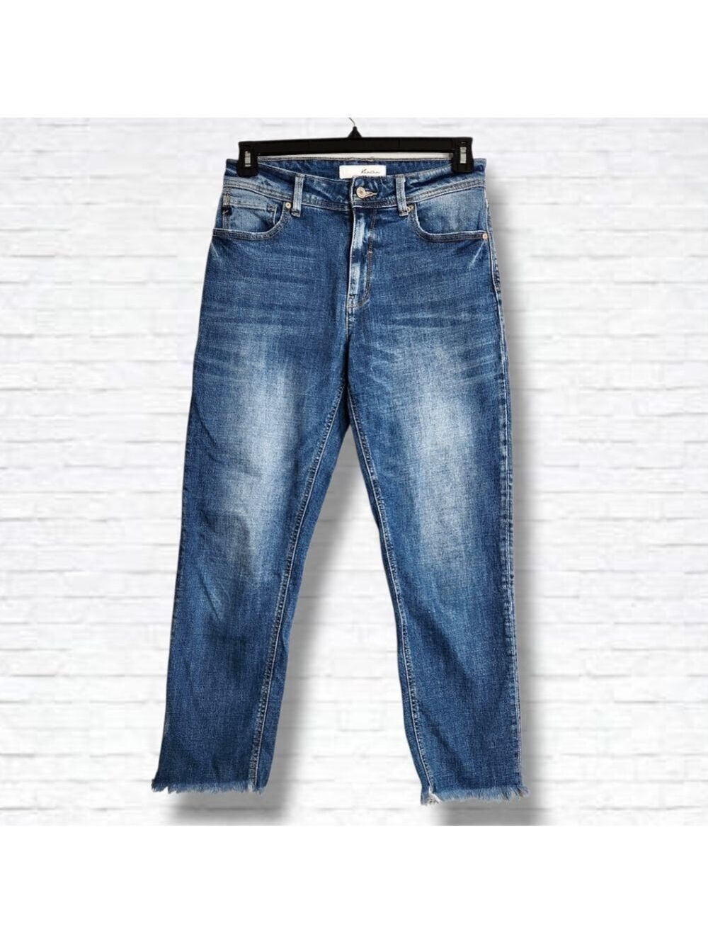 Kancan Darah High Rise Straight Leg Raw Hem Ankle Jeans Size 7/27